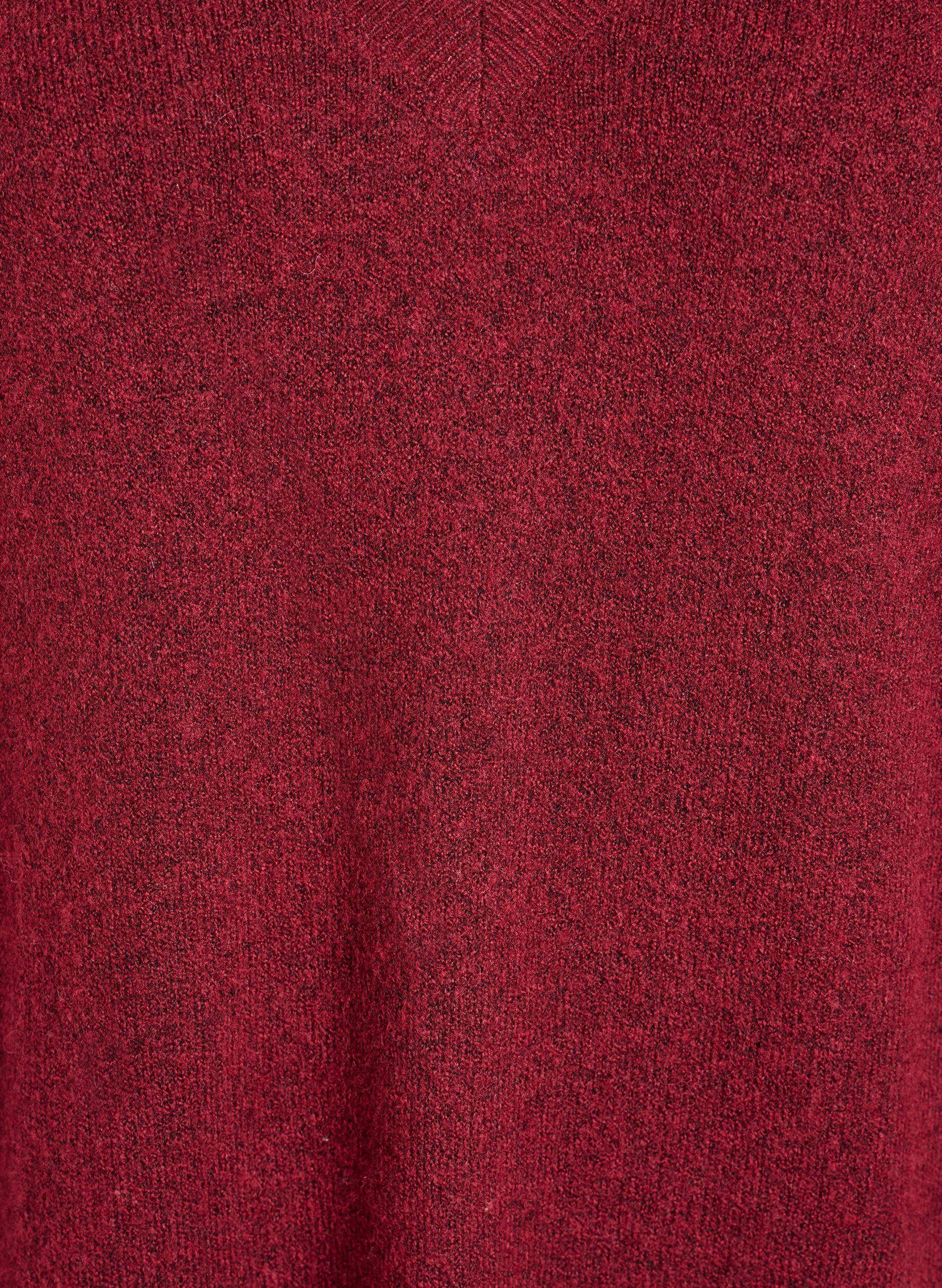 ZizziRobe en maille &agrave; manches longues et col V, Bordeaux, Packshot image number 2