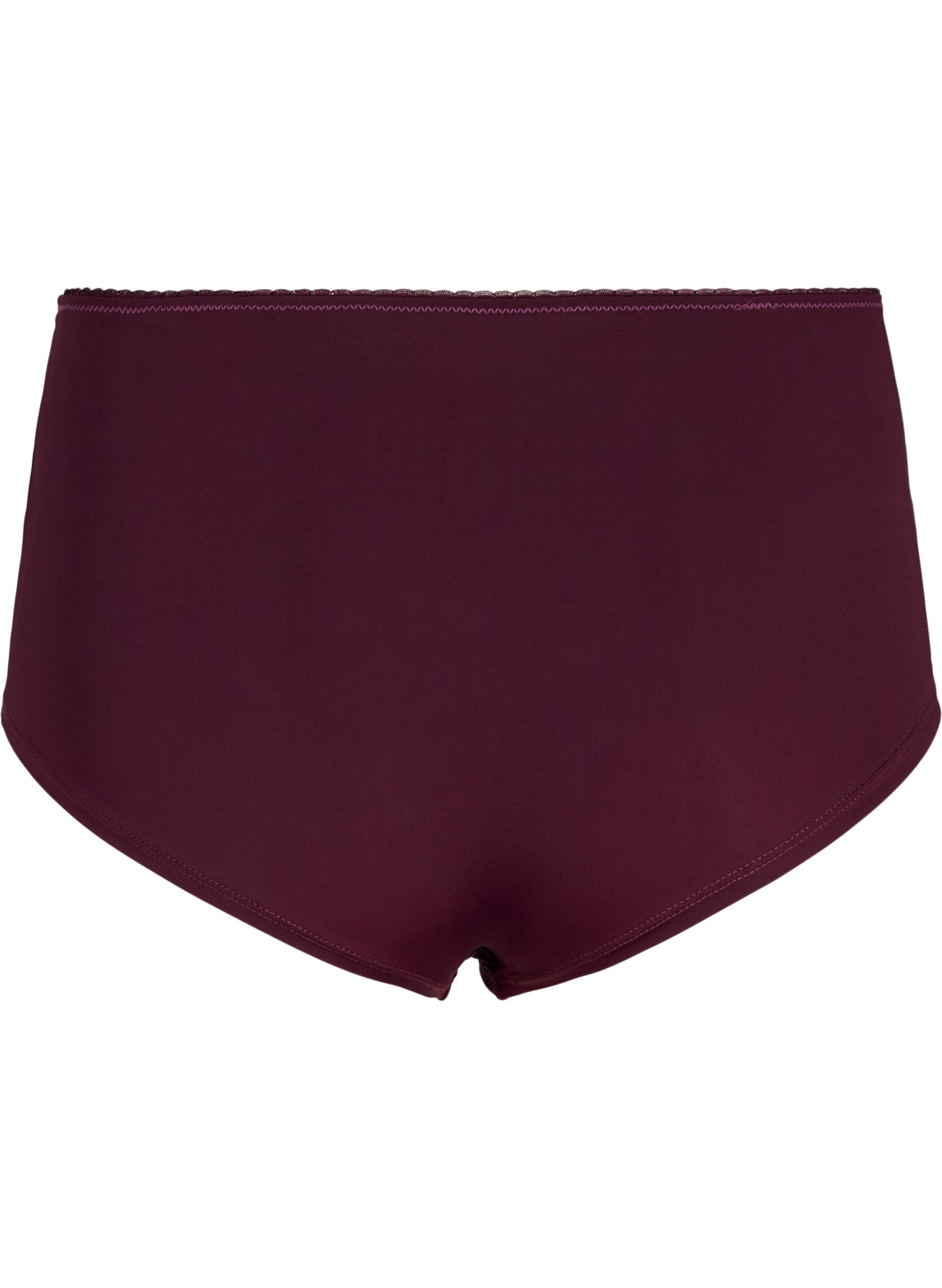 Zizzi Culotte en microfibre &agrave; broderie florale, Bordeaux fonc&eacute;, Packshot image number 1