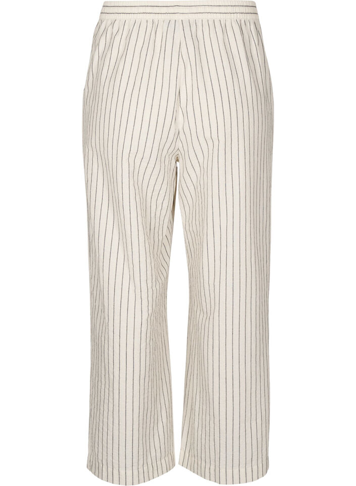 Pantalon ample avec taille haute et poches, Vanille, Packshot image number 1