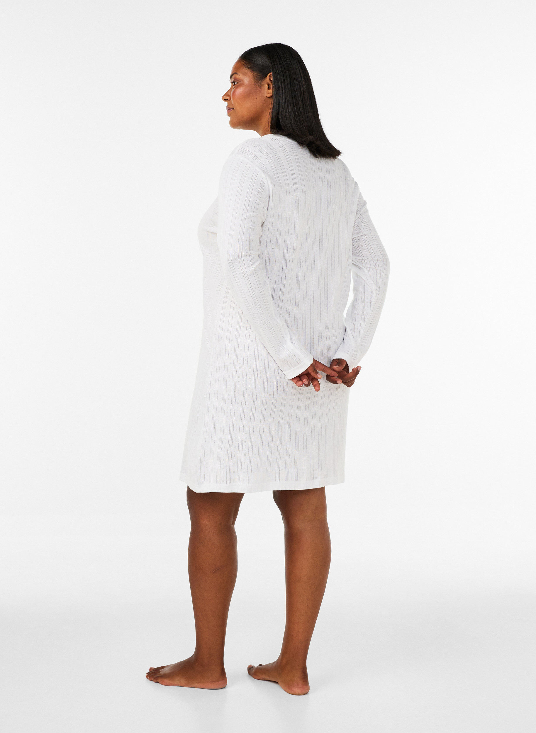 ZizziNuisette en coton biologique avec broderie ajour&eacute;e, Blanc, Model image number 2
