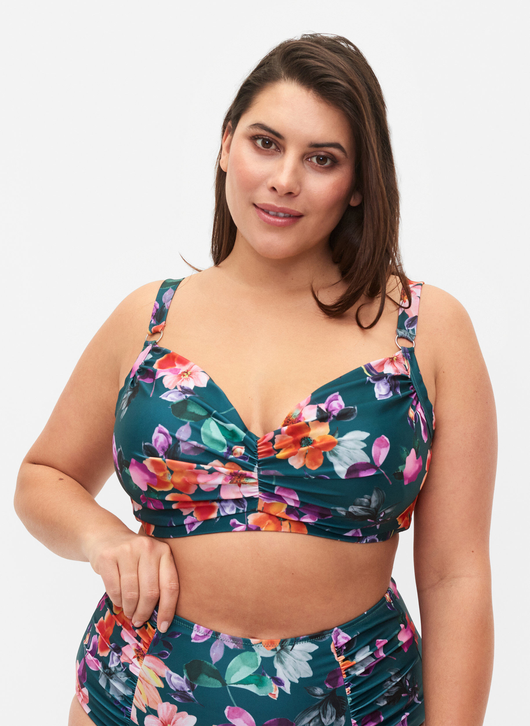 Zizzi Soutien-gorge de bikini imprim&eacute; avec armature, Meave Print, Model image number 0
