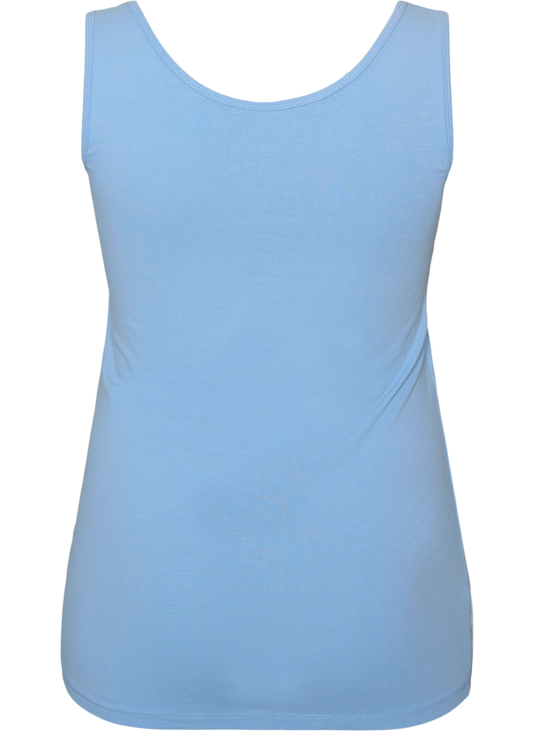 ZizziHaut basic uni en coton, Bleu Clair, Packshot image number 1