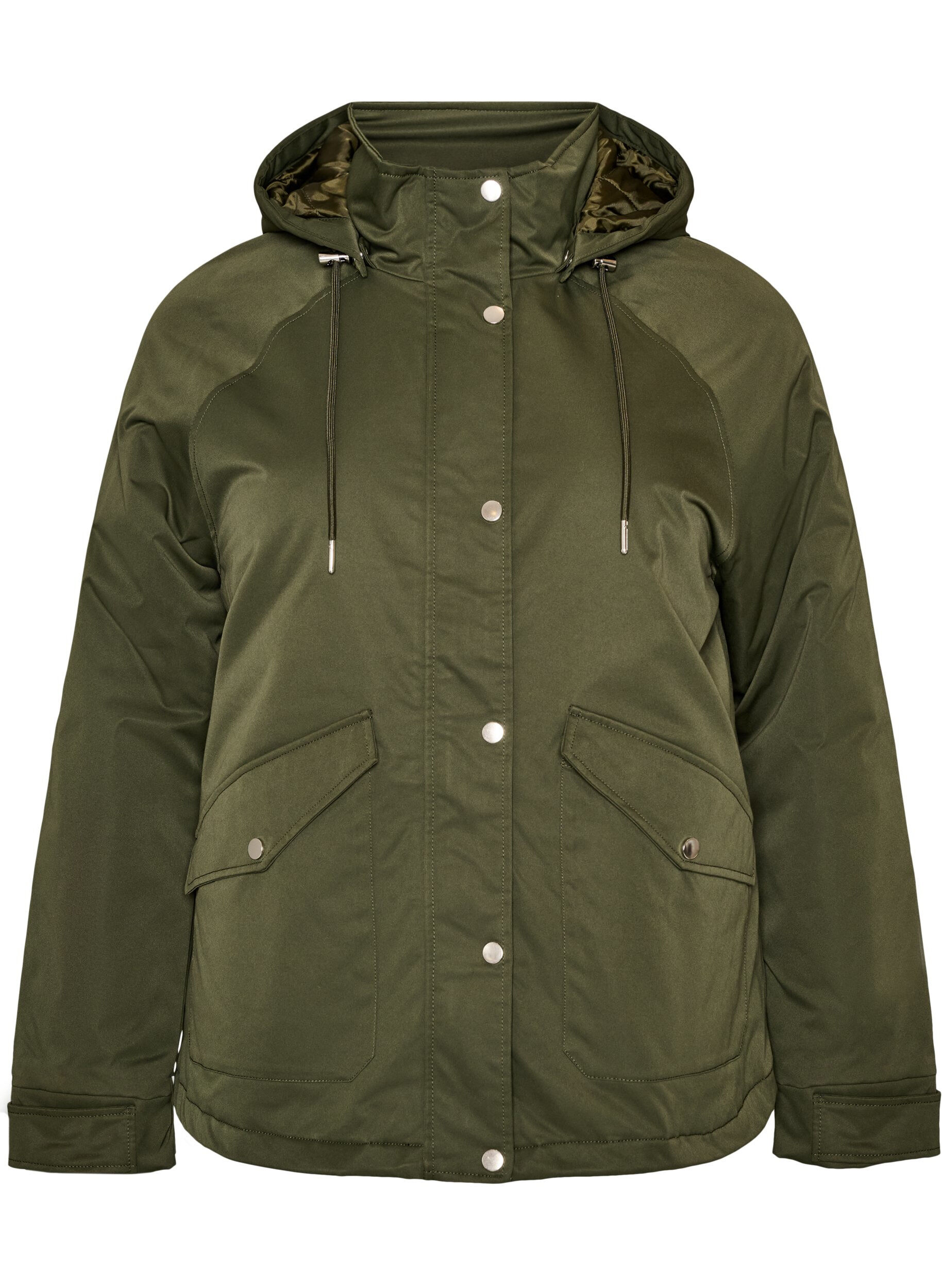 ZizziParka matelass&eacute; avec une capuche amovible, Vert fonc&eacute;, Packshot image number 0