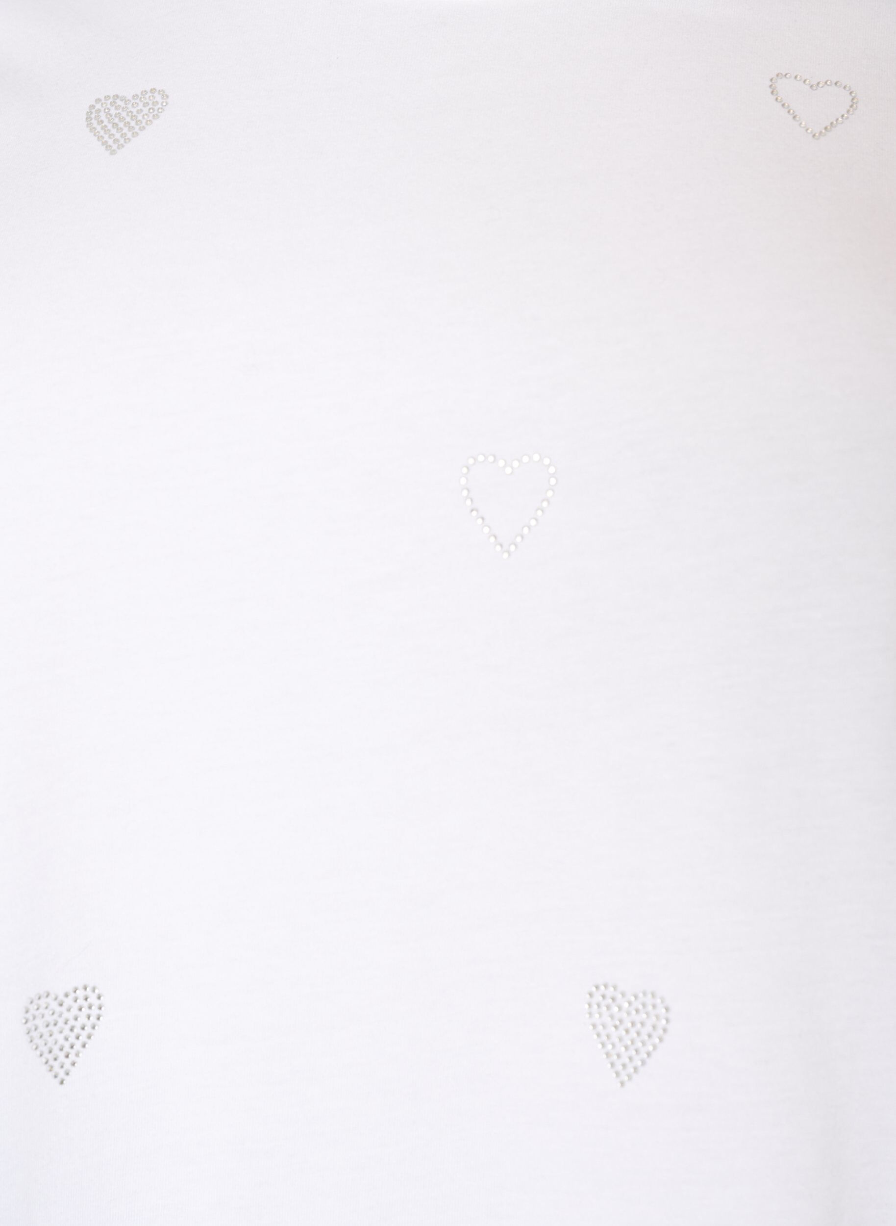 ZizziT-shirt en coton bio avec des c&oelig;urs, Blanc, Packshot image number 2