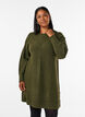 Robe courte en maille avec un motif textur&eacute; en V, Vert fonc&eacute;, Model image number 0