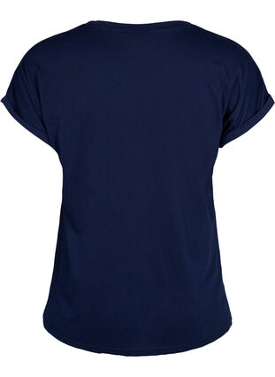 T-shirt à manches courtes en mélange de coton, Navy Blazer, Packshot image number 1