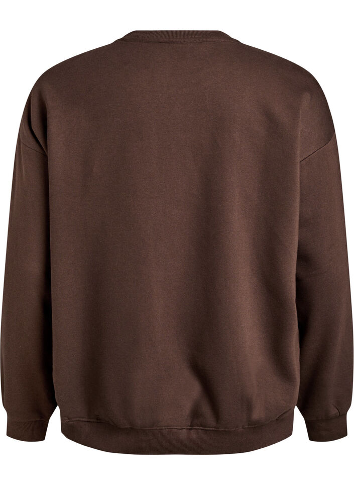 Sweatshirt avec motif, Marron, Packshot image number 1
