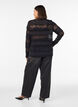 Blouse en dentelle avec manches longues, Noir, Model image number 2