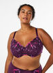 Soutien-gorge rembourré avec broderie florale, Violet, Model image number 0
