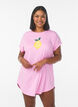 Chemise de nuit &agrave; manches courtes avec imprim&eacute; de texte, Rose, Model image number 0