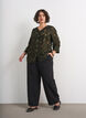 Blouse textur&eacute;e avec fils effiloch&eacute;s, Vert fonc&eacute;, Model image number 1