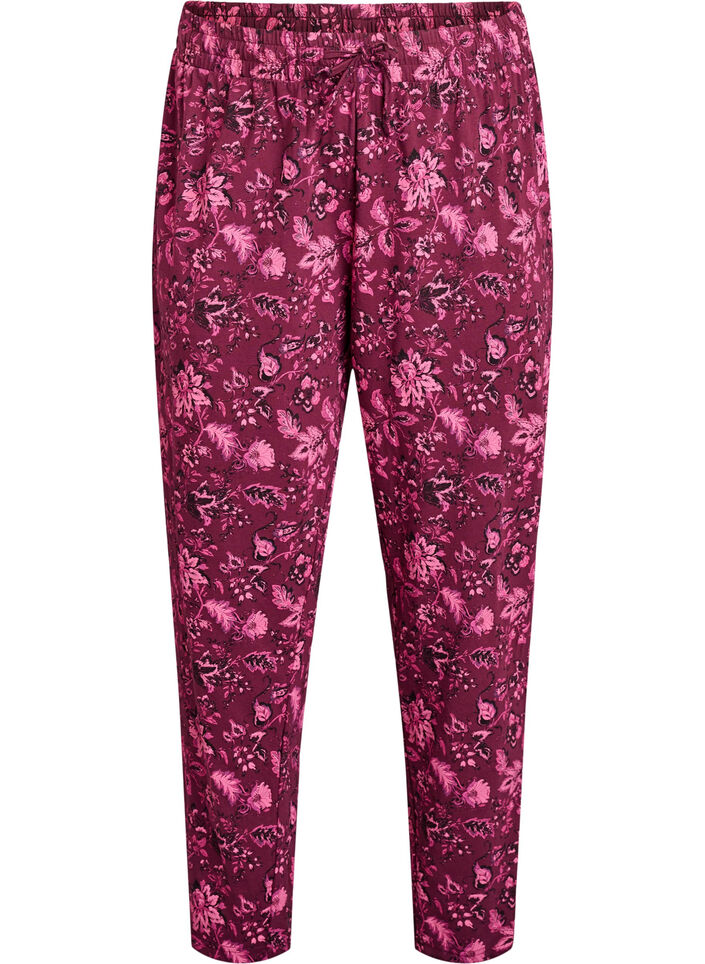 Pantalon de pyjama en coton avec imprim&eacute;, Bordeaux fonc&eacute;, Packshot image number 0