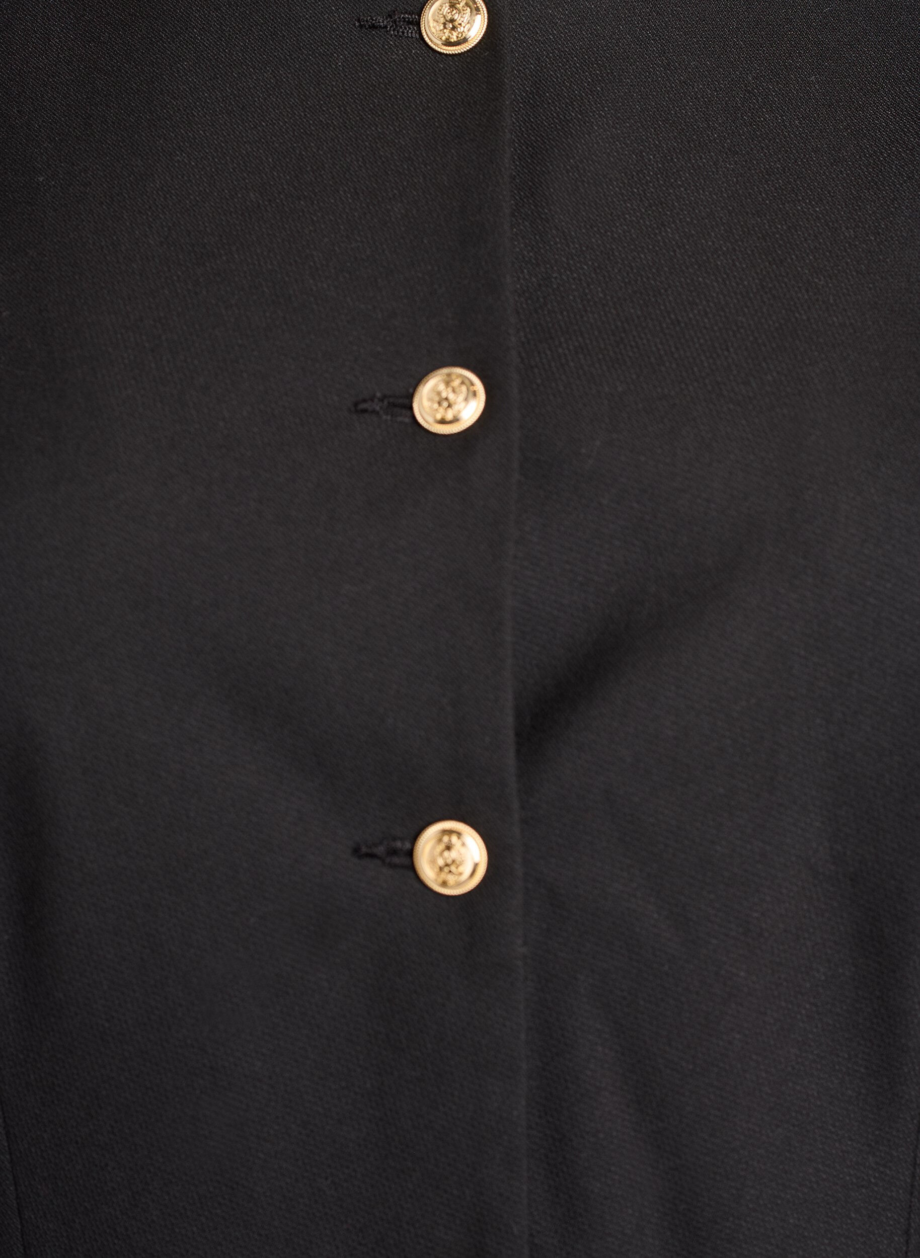 Zizzi Veste courte avec boutons dor&eacute;s, Noir, Packshot image number 2