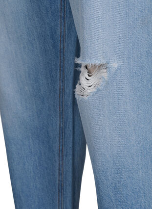 Jeans Mille coupe momfit avec déchirures, Light Blue, Packshot image number 3