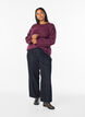 Pull ample en maille avec coutures apparentes, Bordeaux fonc&eacute;, Model image number 1