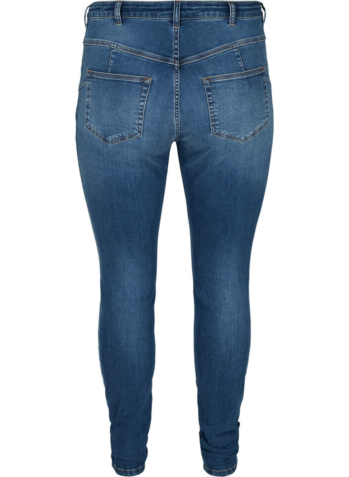 Jean Amy taille haute avec push up, Blue denim, Packshot image number 1