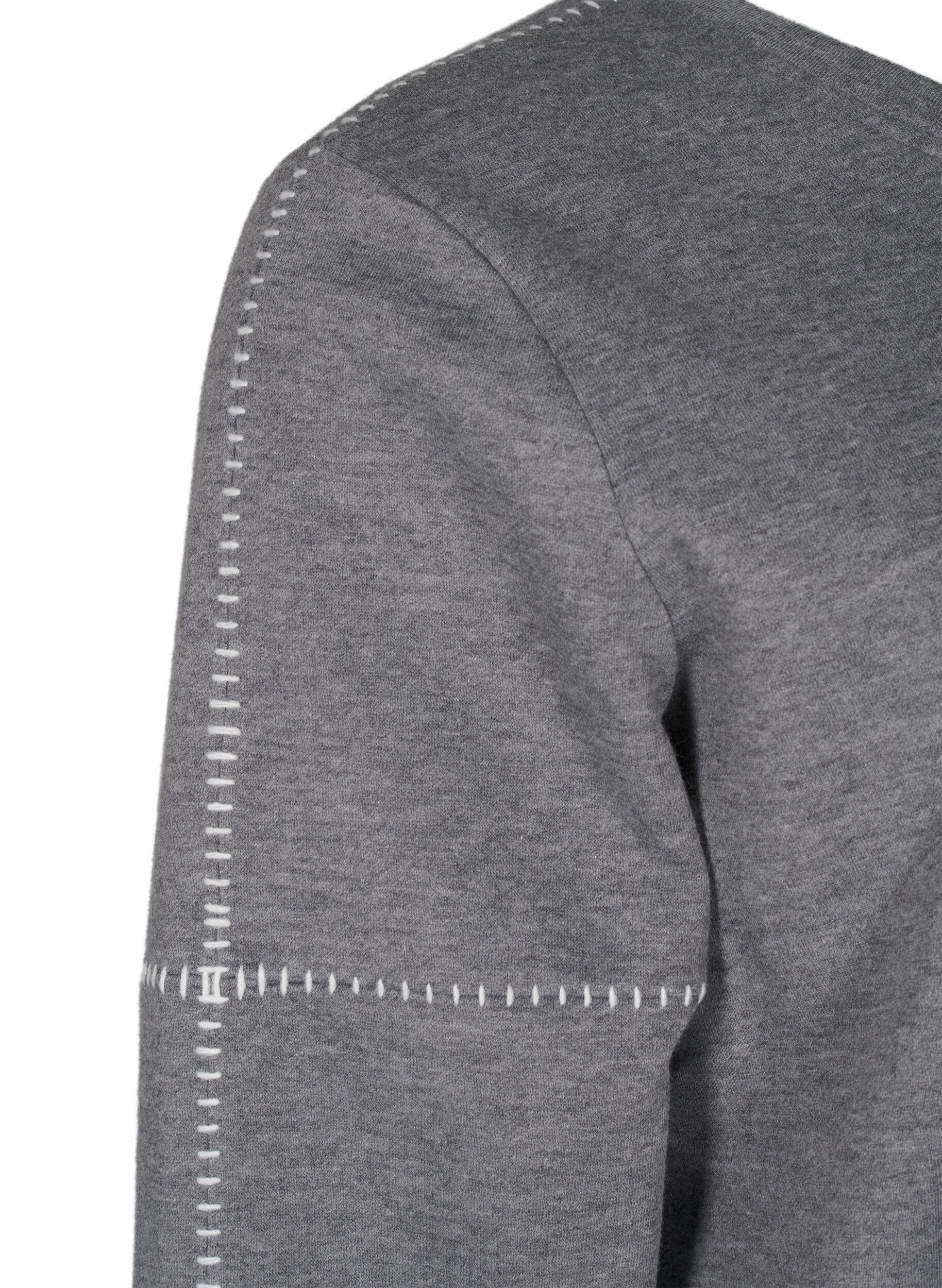 Zizzi Sweat-shirt avec coutures contrast&eacute;es, Medium Grey M&eacute;l, Packshot image number 3