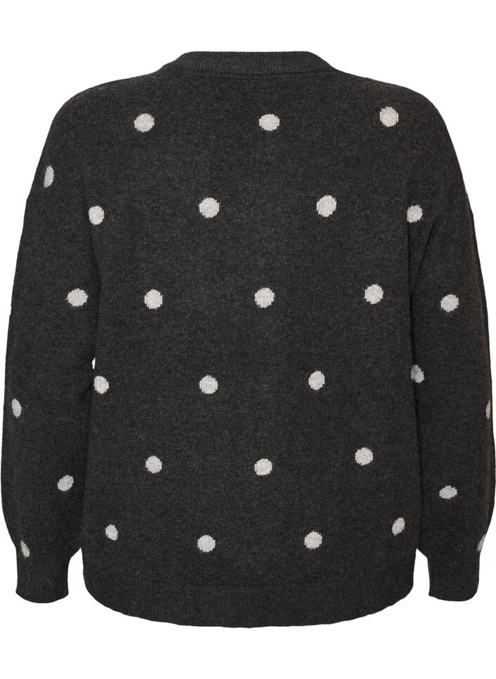 Cardigan &agrave; pois, Gris, Packshot image number 1