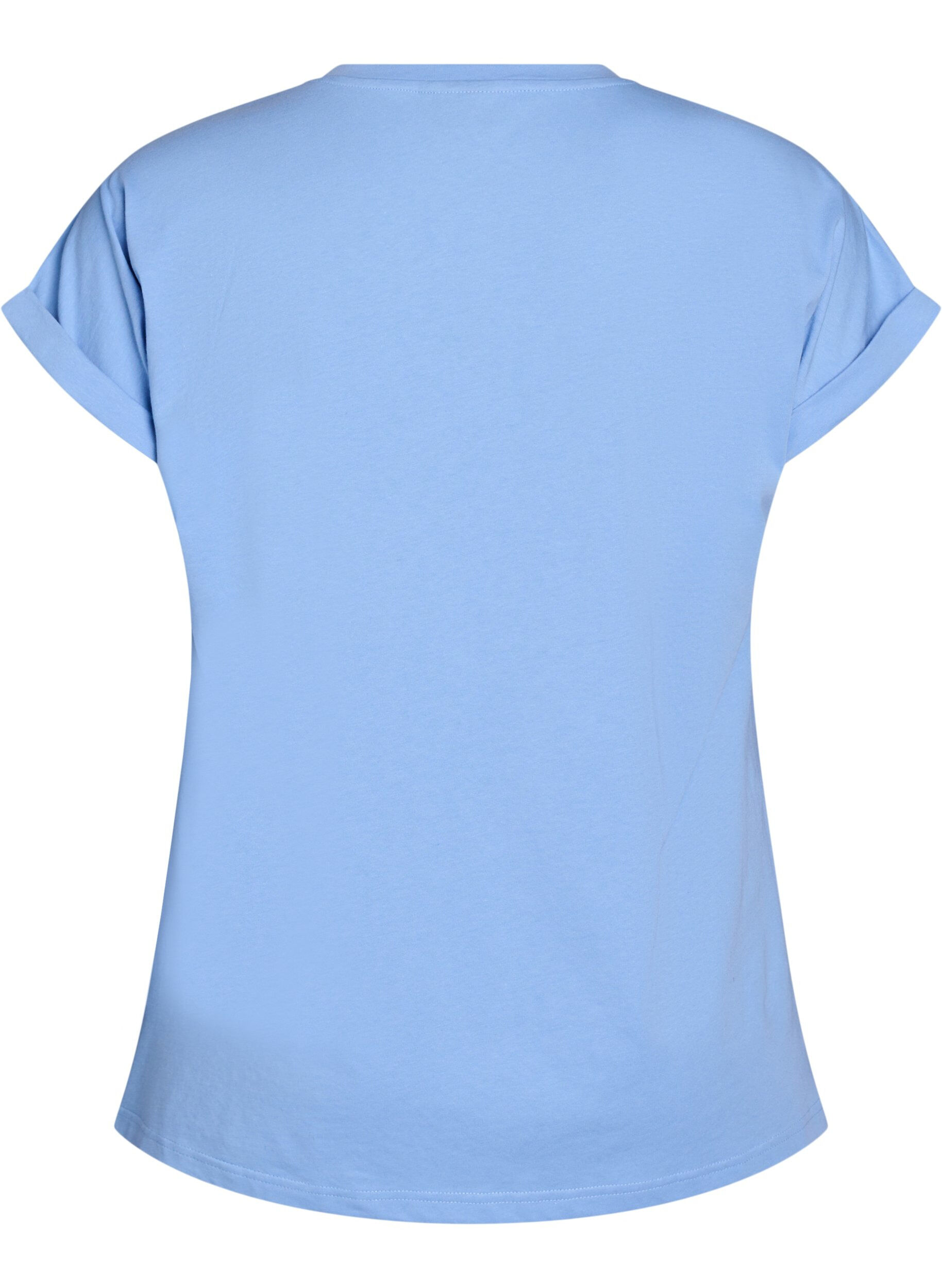 ZizziT-shirt &agrave; manches courtes en m&eacute;lange de coton, Bleu Clair, Packshot image number 1