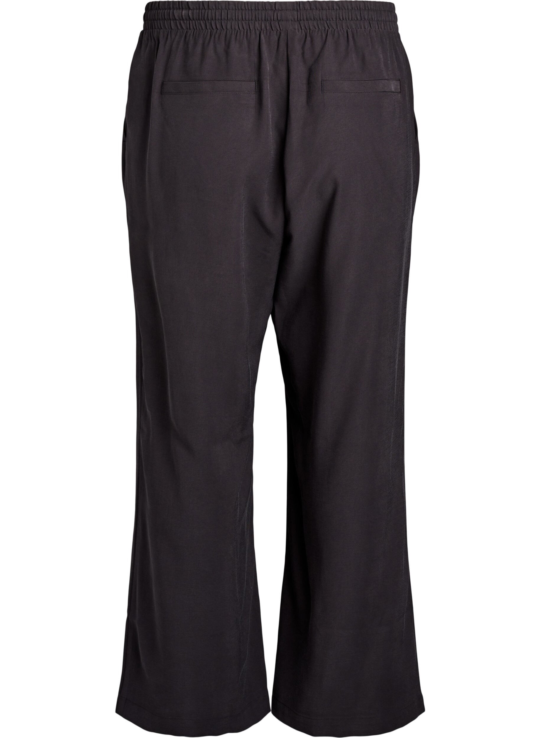 Zizzi FLASH - Pantalon en viscose avec ceinture &eacute;lastique, Gris anthracite, Packshot image number 1