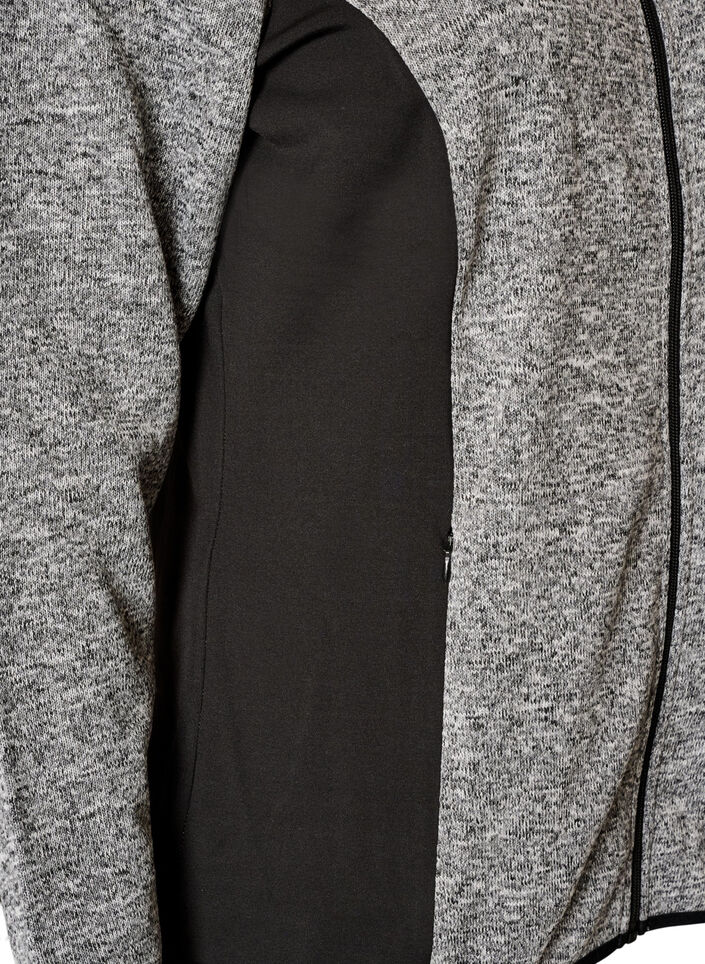 Cardigan d'entra&icirc;nement avec empi&egrave;cements contrastants et col montant, Gris anthracite, Packshot image number 3