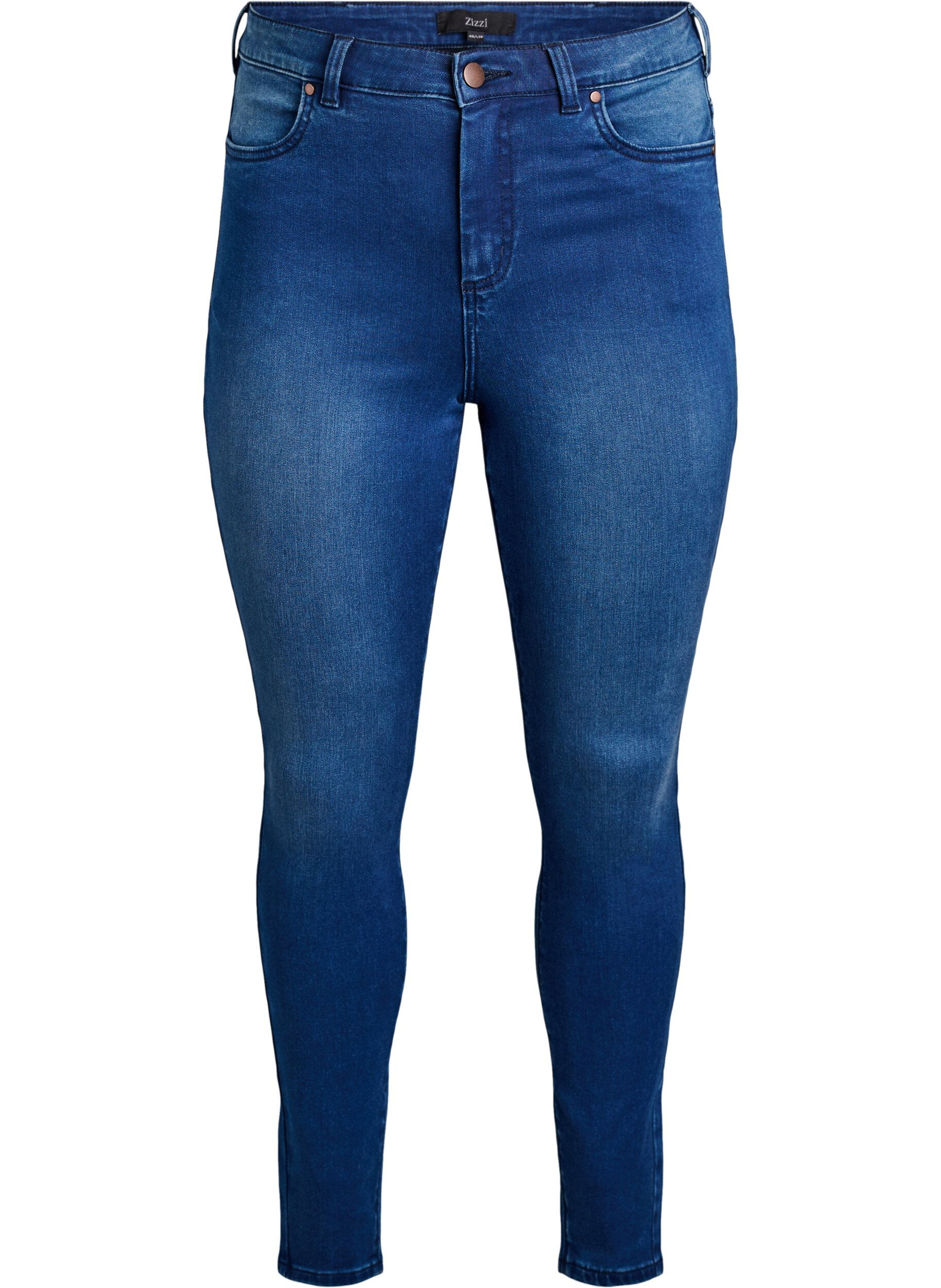Zizzi Jean Amy super slim &agrave; taille haute, Bleu, Packshot image number 0