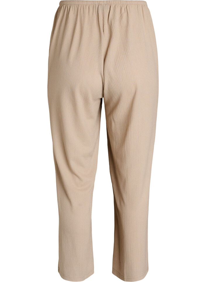 Pantalon large en tissu l&eacute;ger et textur&eacute;, Beige, Packshot image number 1
