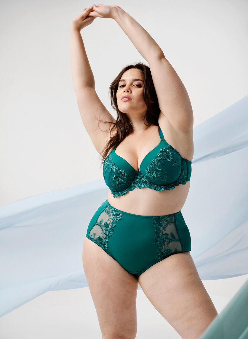 Soutien-gorge en dentelle avec armature et rembourrage, Green-Blue Slate, Image image number 0