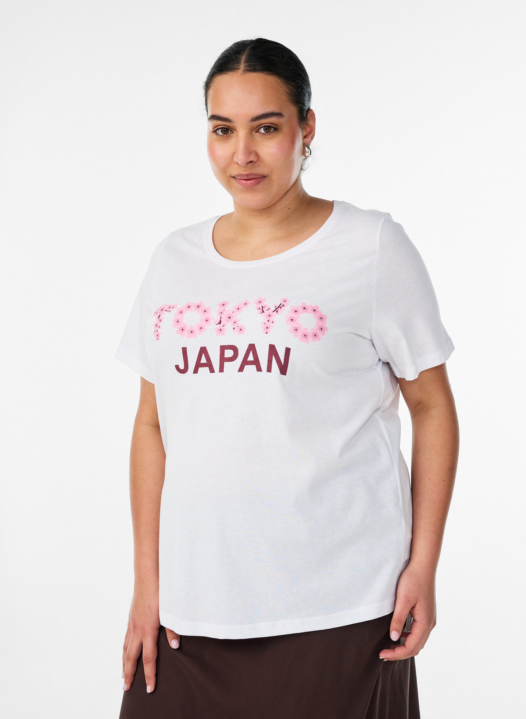 T-shirt imprim&eacute;, Blanc, Model