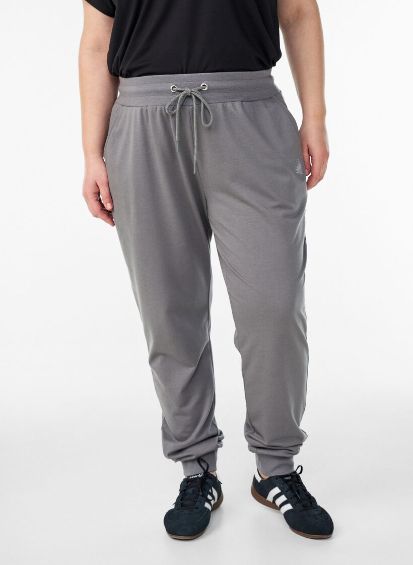 Pantalon de surv&ecirc;tement ample avec poches, Gris, Model image number 0