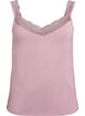 Top en viscose avec bordure en dentelle, Rose, Packshot image number 0