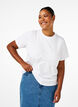 T-shirt basique en coton &agrave; col rond, Blanc, Model image number 0