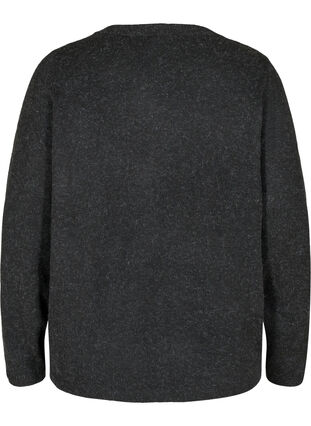 Cardigan court en tricot mélangée avec fermeture boutonnée, Black, Packshot image number 1