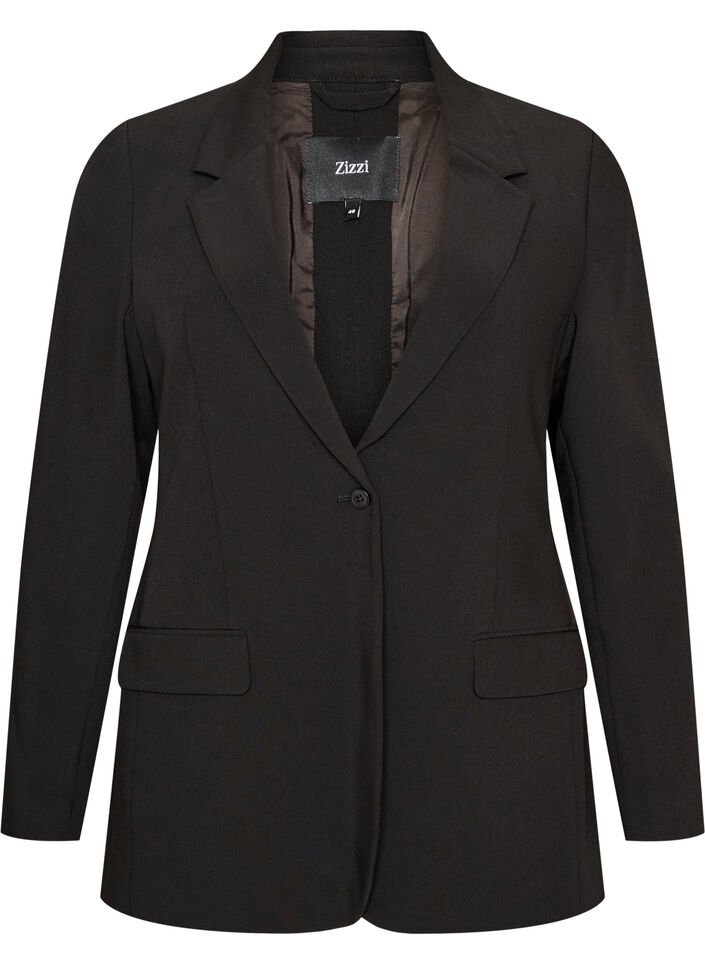 Blazer avec fente au dos et d&eacute;tail &agrave; nouer, Noir, Packshot image number 0