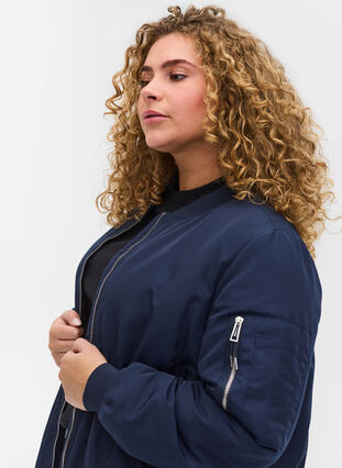 Longue veste avec poches, Navy Blazer, Model image number 2