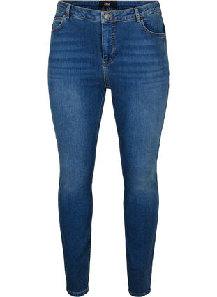 Jeans Amy super mince avec taille haute, Blue denim, Packshot image number 0