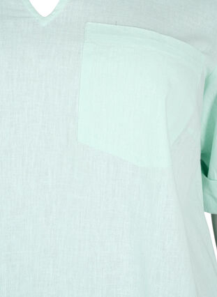Tunique à manches courtes en coton mélangé avec du lin, Brook Green, Packshot image number 2