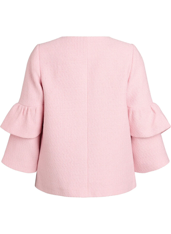 Veste boucl&eacute;e avec volants, Rose, Packshot image number 1