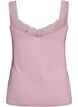 Top en viscose avec bordure en dentelle, Rose, Packshot image number 1