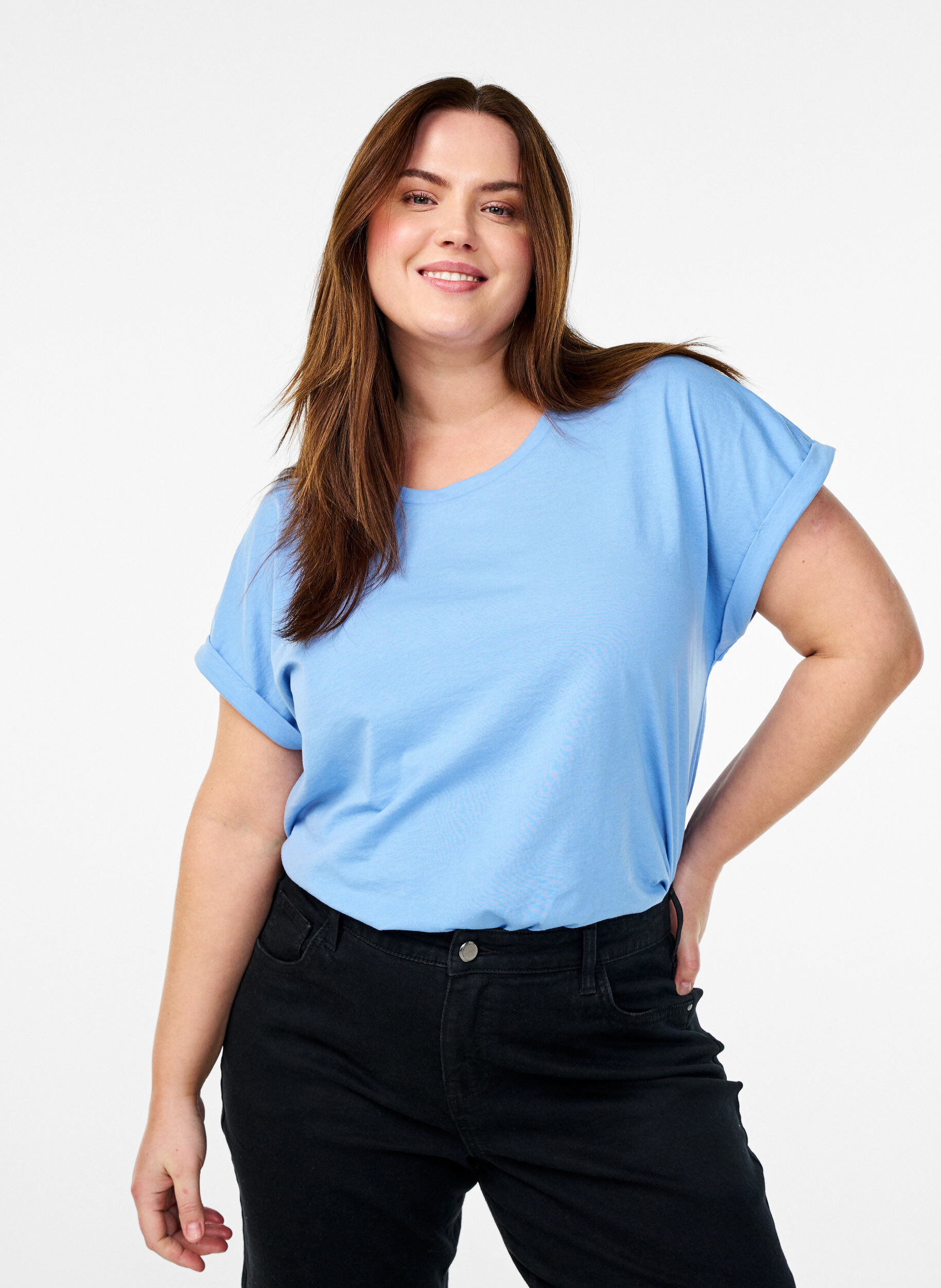 ZizziLot de deux t-shirts &agrave; manches courtes, Bleu Clair, Model image number 0