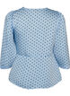 Blouse &agrave; pois avec lien &agrave; nouer et manches 3/4, Bleu Clair, Packshot image number 1