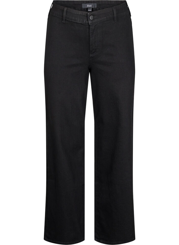 Jean large taille haute, Noir, Packshot image number 0
