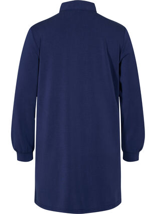 Pull tunique à col montant et détail zippé, Medieval Blue, Packshot image number 1