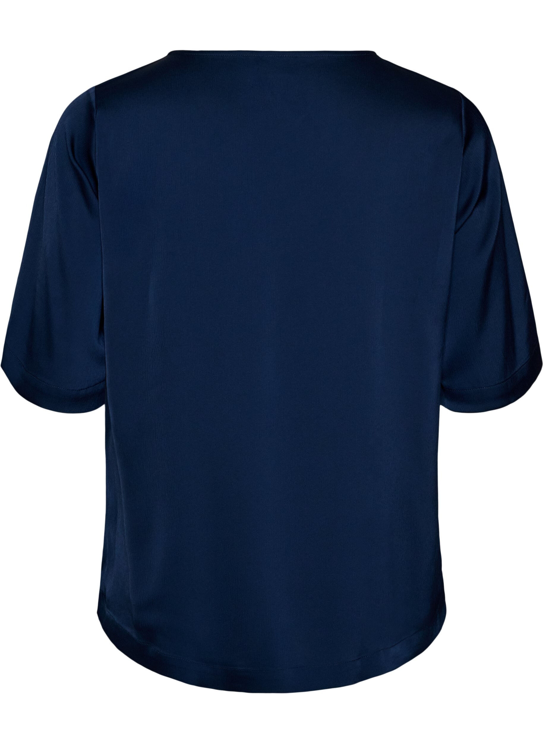 ZizziBlouse en satin &agrave; manches au coude, Bleu, Packshot image number 1
