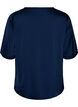Blouse en satin &agrave; manches au coude, Bleu, Packshot image number 1