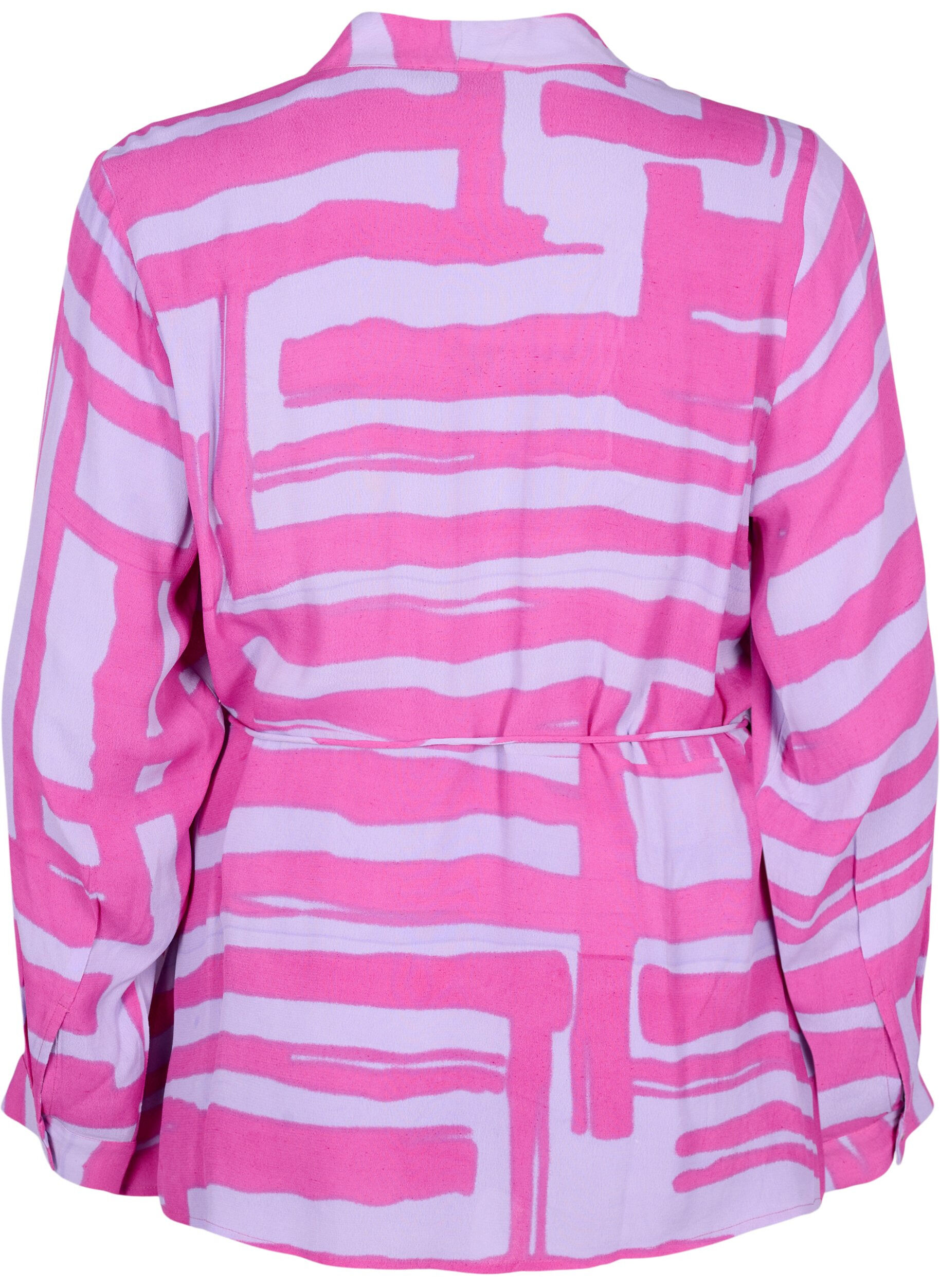 Zizzi Blouse cache-c&oelig;ur imprim&eacute;e en viscose, Rose Violet AOP, Packshot image number 1