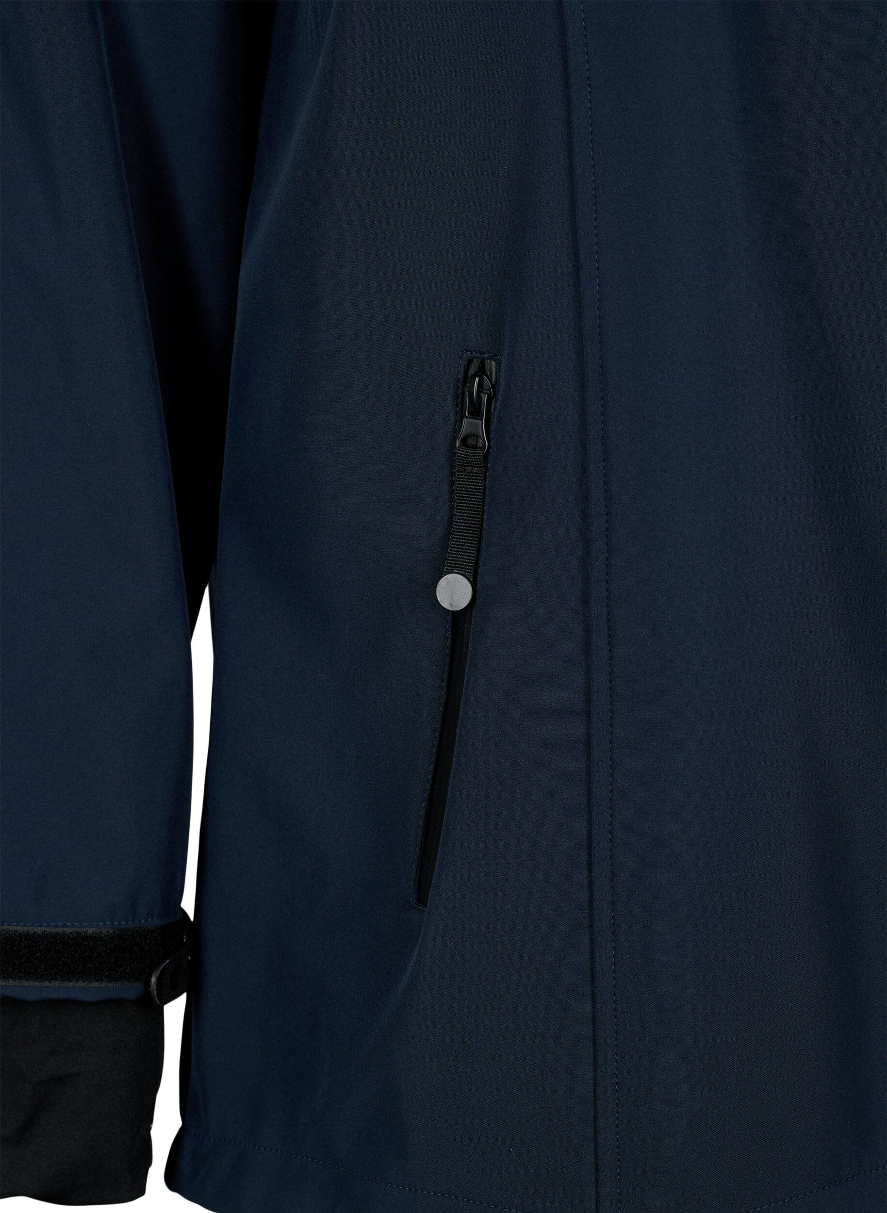 ZizziVeste softshell courte avec capuche amovible, Bleu, Packshot image number 3