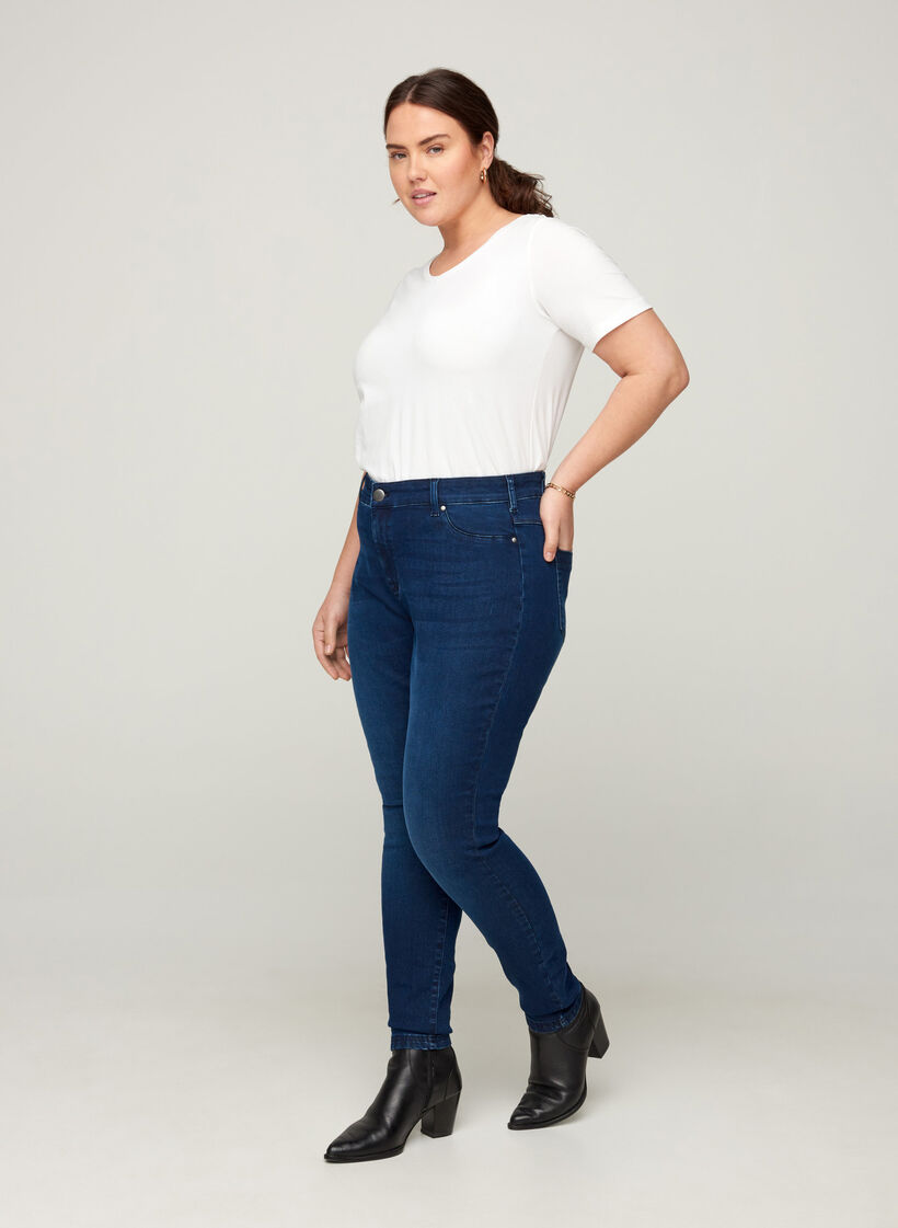Jegging en coton mélangé, Dark blue denim, Model image number 3