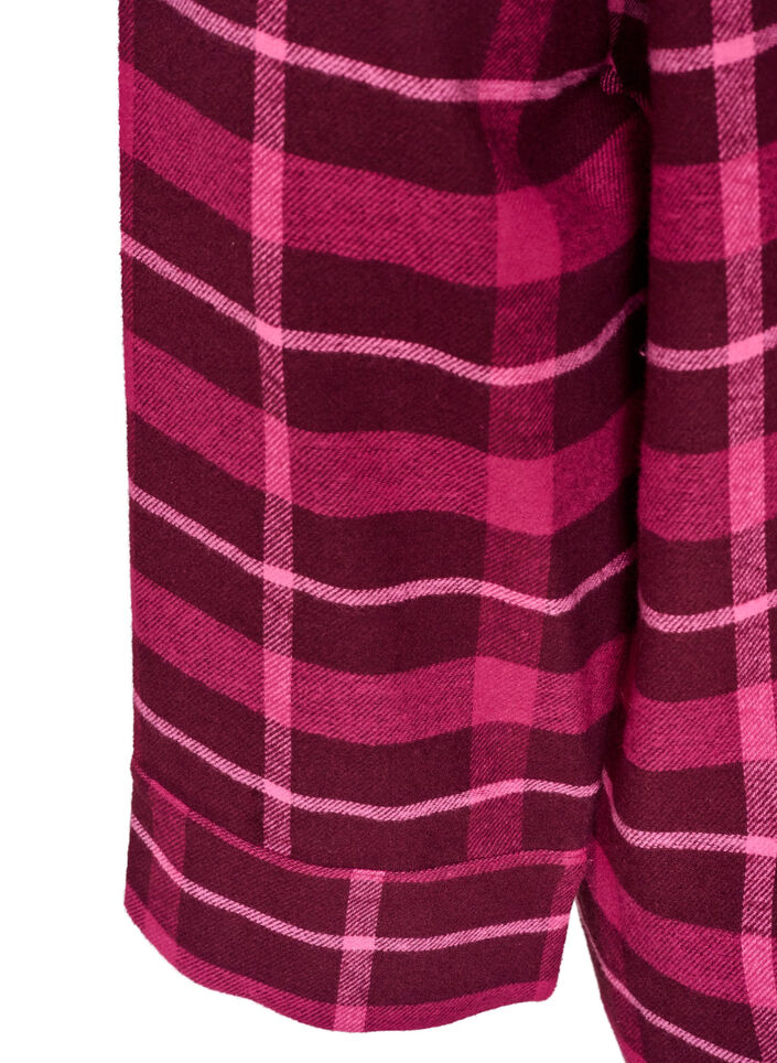 Chemise de pyjama &agrave; carreaux en coton &agrave; manches longues, Bordeaux, Packshot image number 3