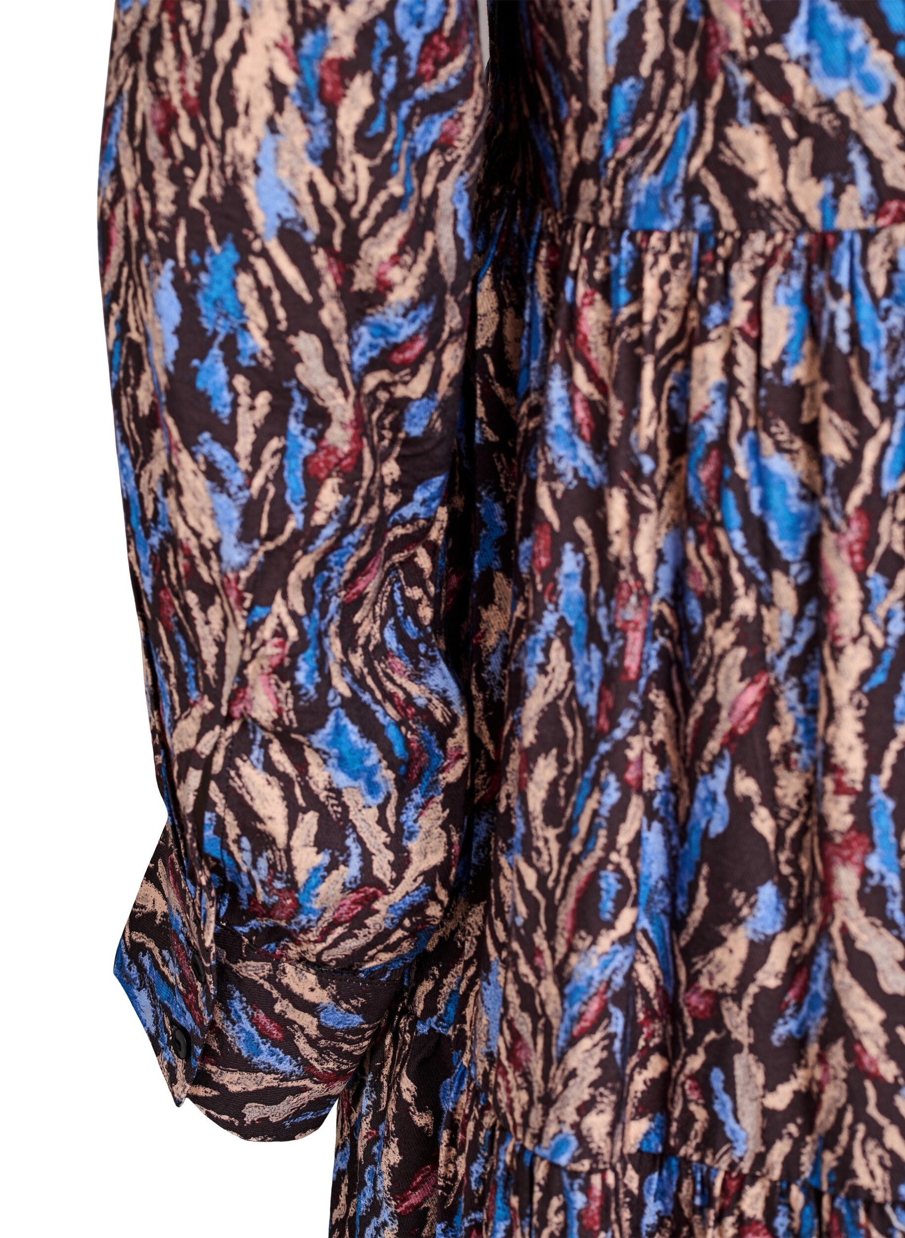 Zizzi Robe trap&egrave;ze avec col &agrave; volants, Bleu, Packshot image number 3